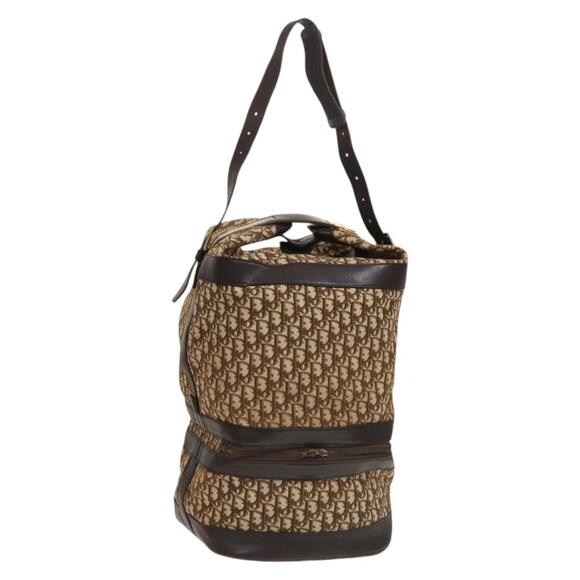 DIOR Trotter Canvas Shoulder Bag Brown Gold - Picture 1 of 13